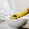 Cleaning the toilet