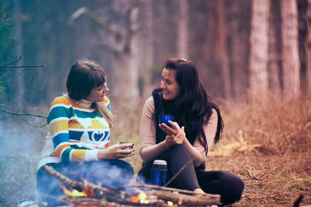Group of Friends Around a Campfire
