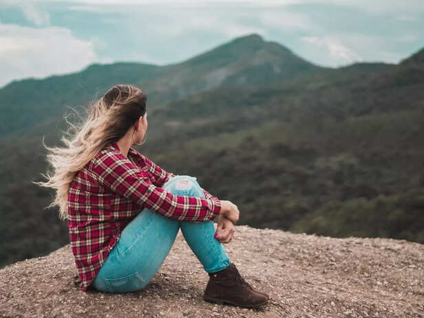 A girl sitting quietly