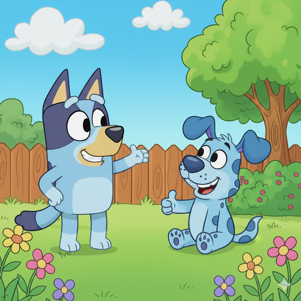 A Bluey Backyard Greeting