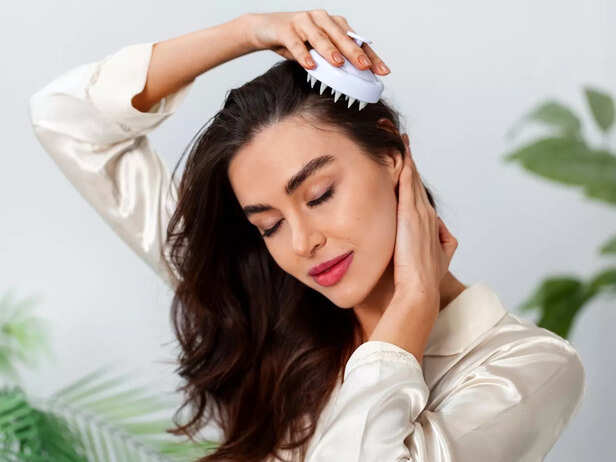 Women massaging her scalp