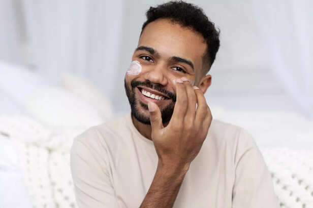 Applying moisturizer