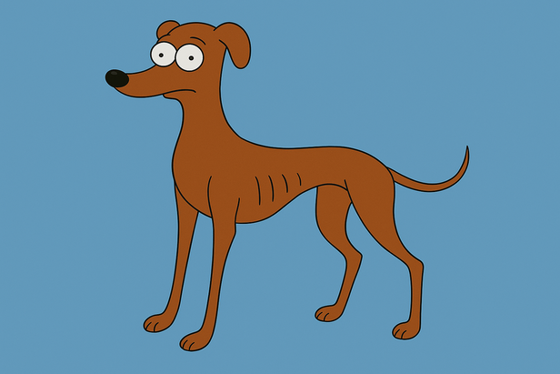 Santa's Little Helper: The Simpsons' Classic Cartoon Greyhound