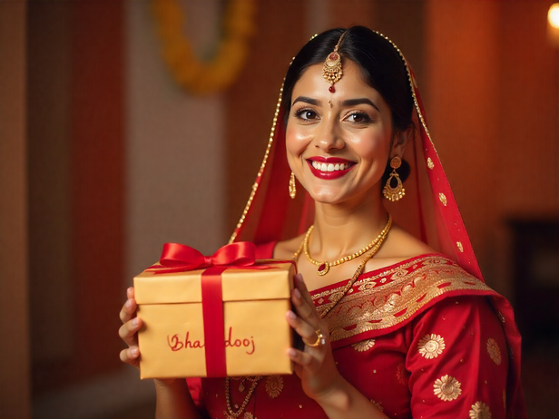 A women holding a gift box