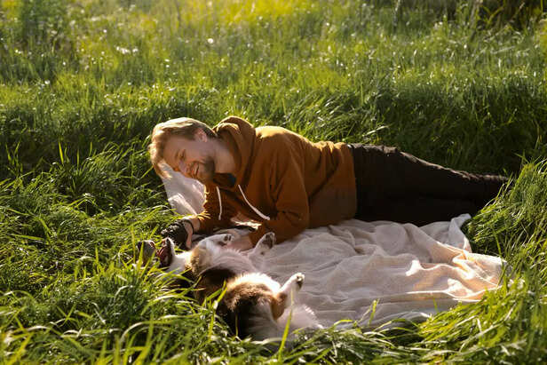 Dog and Owner Enjoying