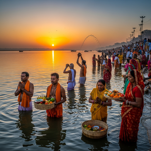 Devotees offering prayers