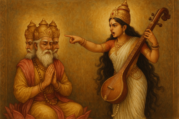 Saraswati and Brahma
