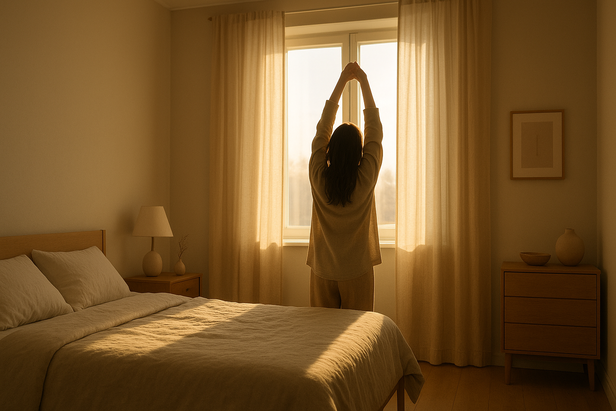 Person enjoying a good sleep