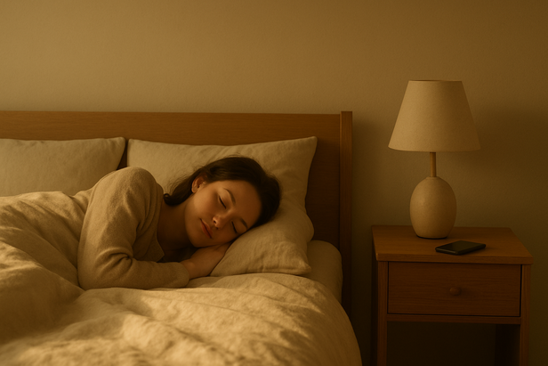 A woman peacefully sleeping