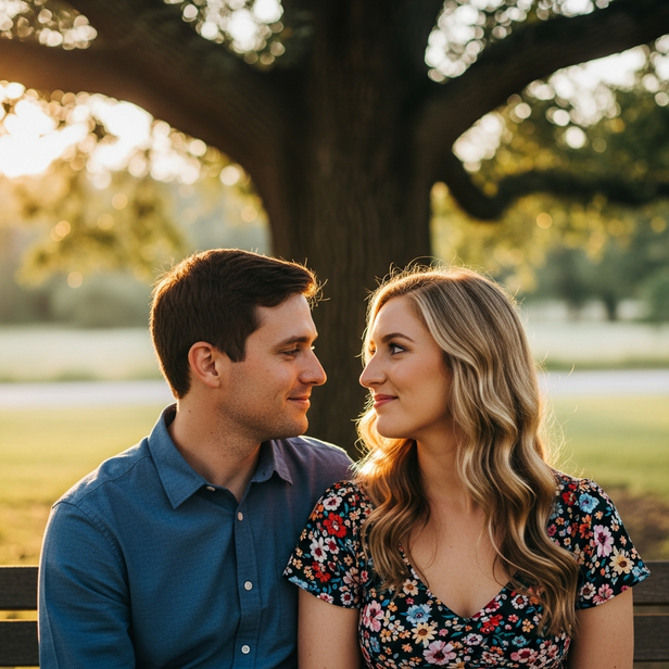 husband looking at wife lovingly