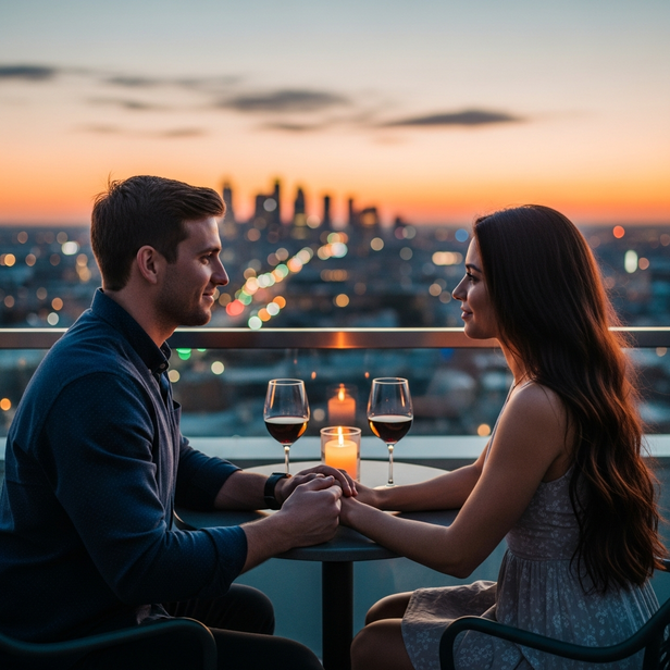 couple spending evening together