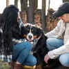 Couple Meeting a Rescue Dog for Adoption Outdoors