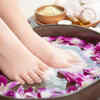 soaking feet in warm water