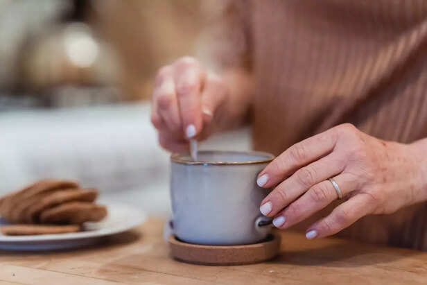 Cozy Mug on a Desk with Warm Water