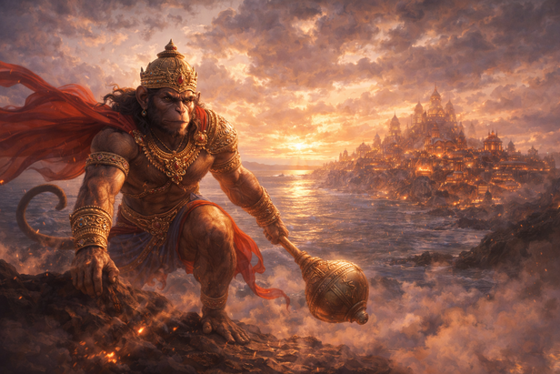 Lord Hanuman in Lanka