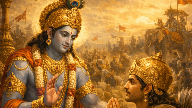 Bhagavad Gita Advices for Modern Life (Image Credit: AI)