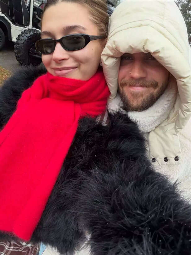 Instagram/lilbieber | Justin and Hailey Bieber share cozy Christmas intimacy.