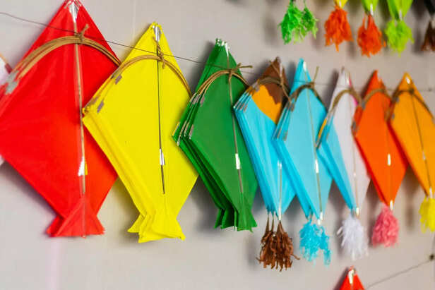 Children Fly Kites During Makar Sankranti, Harvest Festival