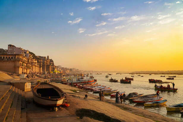 Varanasi Ghats At Sunrise