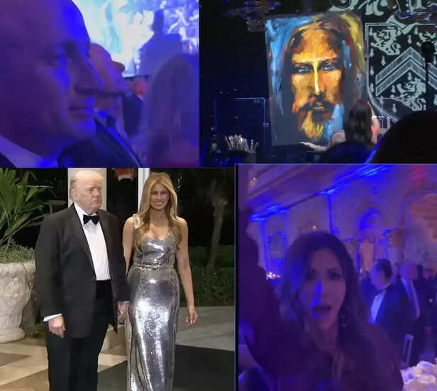 X | @OccupyDemocrat| Kristi Noem and Stephen Miller Caught in Unexpectedly Lighthearted Moment at Trump’s New Year’s Party