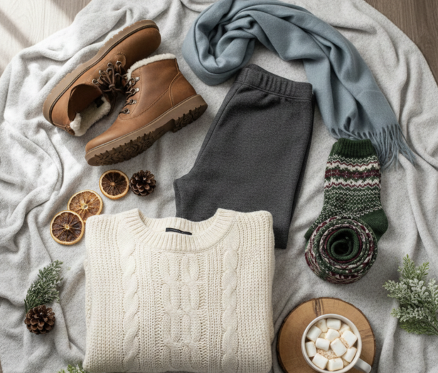 Layout of winter essentials