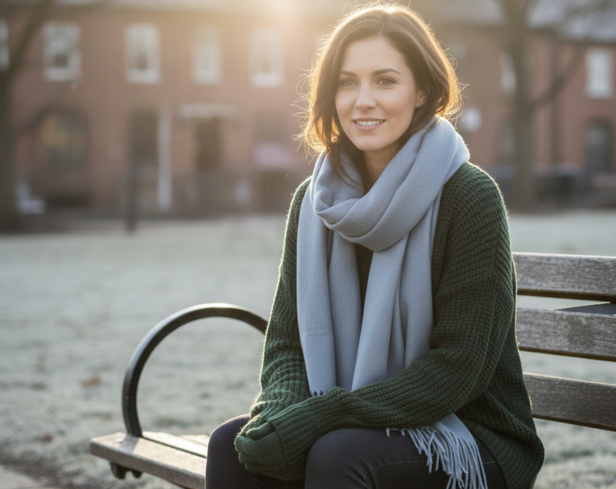 Woman wearing a scarf