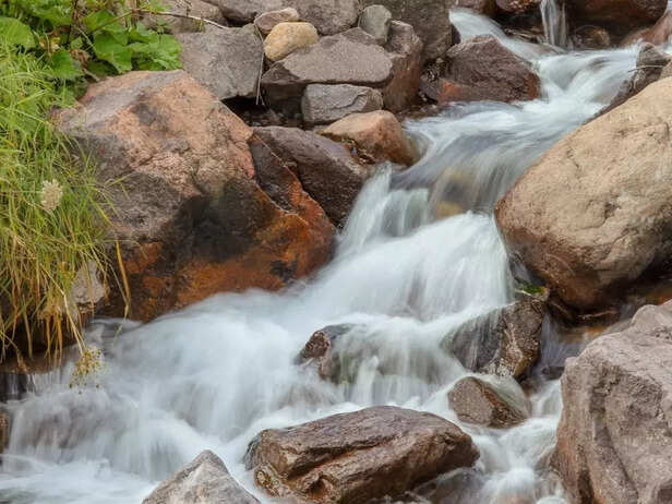Water running down the hills