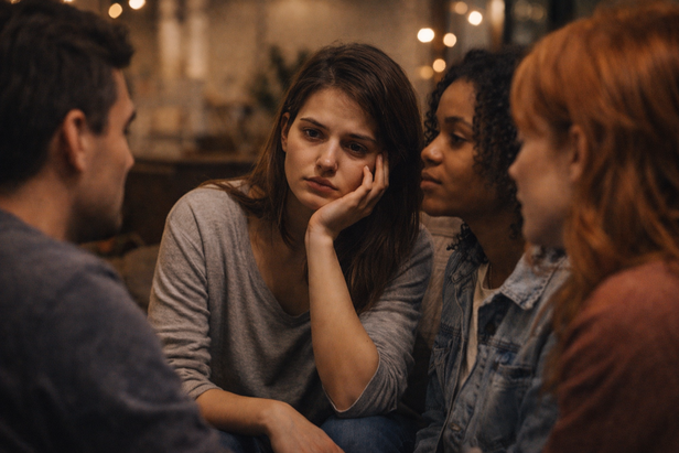 Woman with her friends