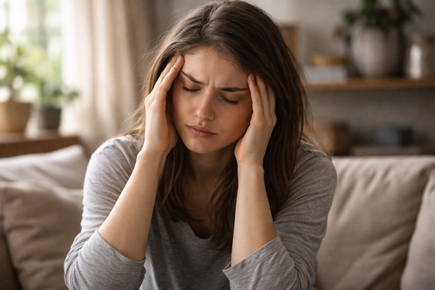 Woman being overwhelmed