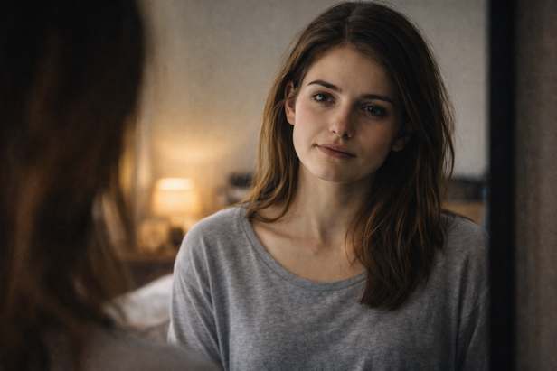 Woman infront of the mirror