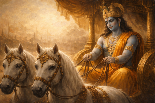 Krishna on a chariot