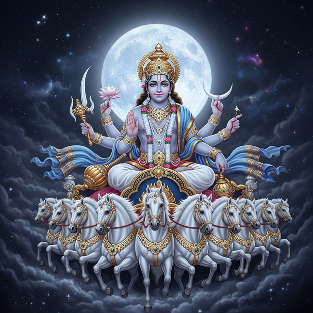 Chandra Dev, the Moon God