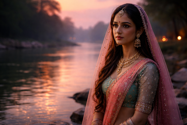 Radha standing by the river