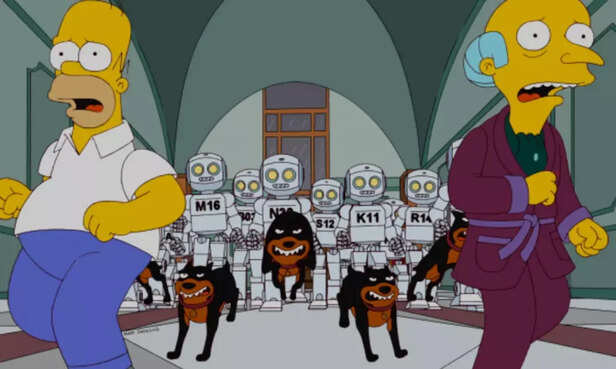 Fox | A 2012 episode called “Them, Robot” shows a world where robots take over Springfield’s careers.