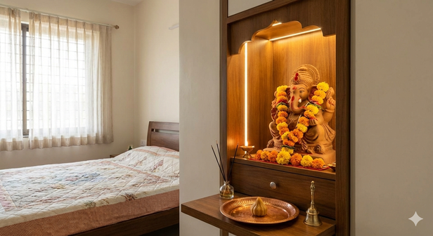 Keep the Home Mandir Well Lit &amp; Uncluttered (Image Credit: AI)