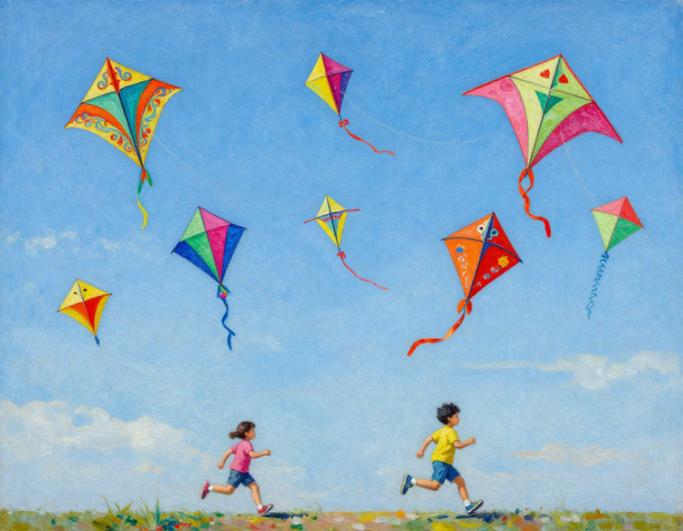 Kite Flying Celebration Of Uttarayan by AI