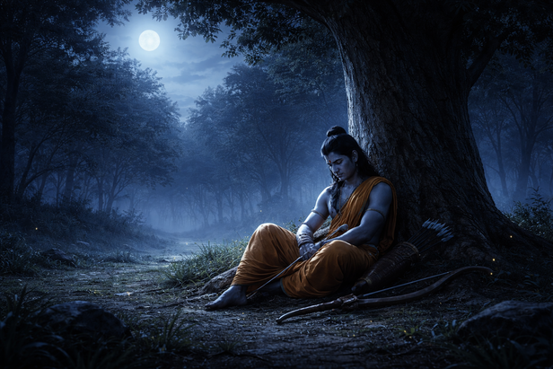 Lord Ram sitting under a tree