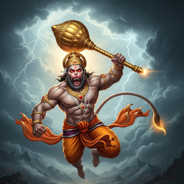 Hanuman Ji in Fierce Form