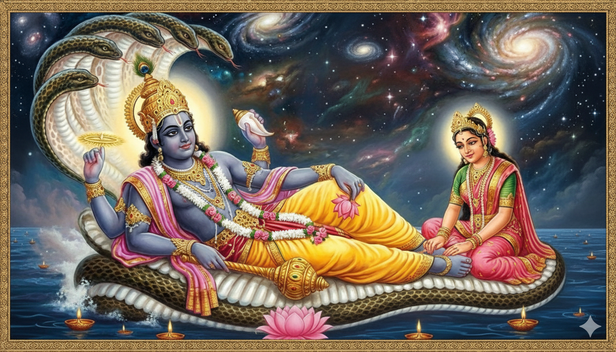 Lord Vishnu &amp; Lakshmi Devi (Image Credit: AI)
