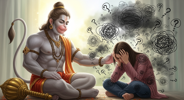 Hanuman Focused on His Mission