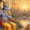 Lord Krishna Narrating the Story to Sage Narada (Image Credit: AI)