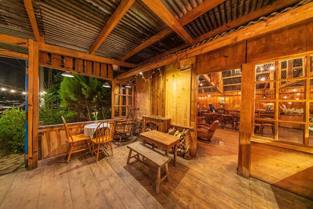 Warmth Inside a Winter Cabin