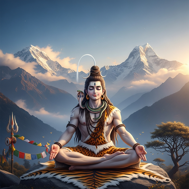 Meditating Shiva in Deep Silence