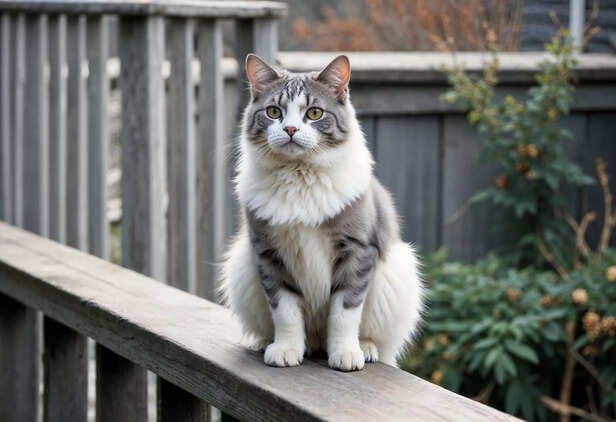Fluffy Siberian cat portrait