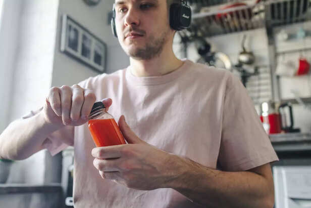 Athlete Drinking Beetroot Juice