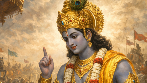 Lord Krishna During the Mahabharata War (Image Credit: AI)