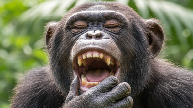 Chimpanzees' Maintain Peace Through Their "Laughs" (Image Credit: AI)