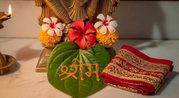 Shreem Mantra on Betel Leaf
