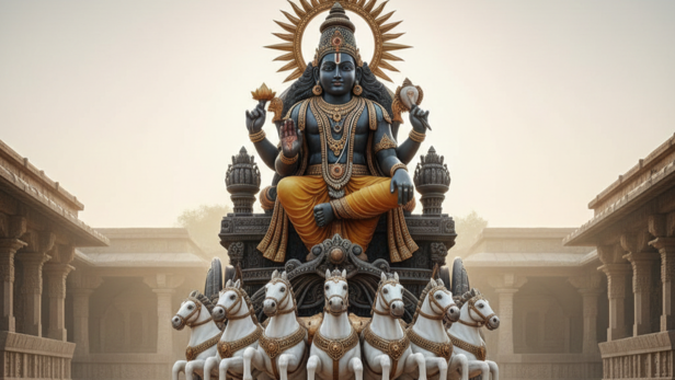 An Idol of Surya Dev (Image Credit: AI)
