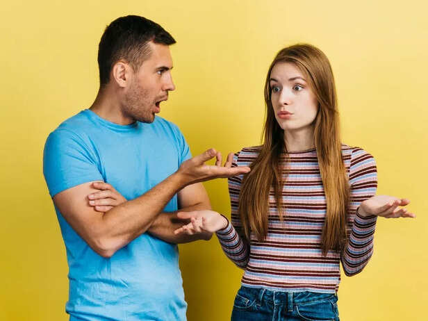 A man and women arguing